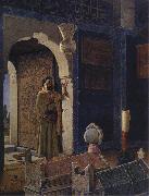 Osman Hamdy Bey Old Man in front of a Child's Tomb. oil on canvas